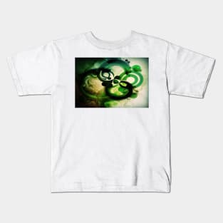 St Patricks Day Artwork - Green abstract artwork Kids T-Shirt